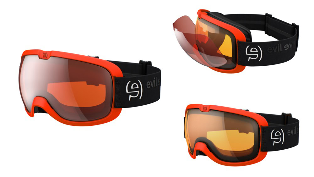 EVIL EYE Peaksight optische Skibrille Fassungsfarbe Neon-Orange mit VARIO-Scheibe